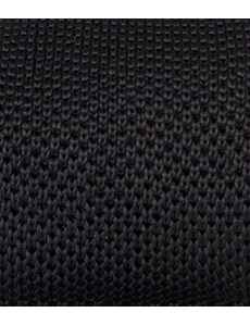 Men's Black Knitted Tie - 100% Silk