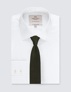 N997/13 Men's Plain Forest Green Silk Knitted Tie 