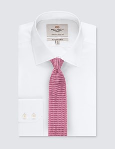 Men's Light Pink Knitted Tie - 100% Silk