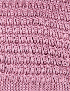 Men's Light Pink Knitted Tie - 100% Silk
