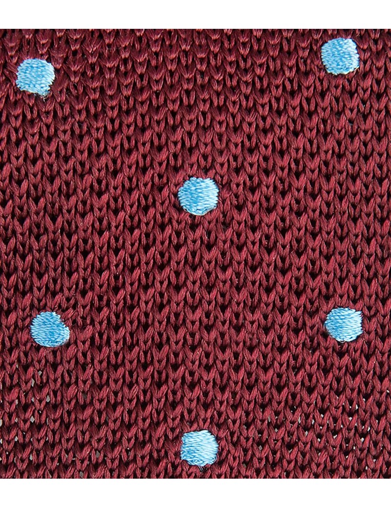 Men's Claret Knitted West Ham Knitted Tie - 100% Silk