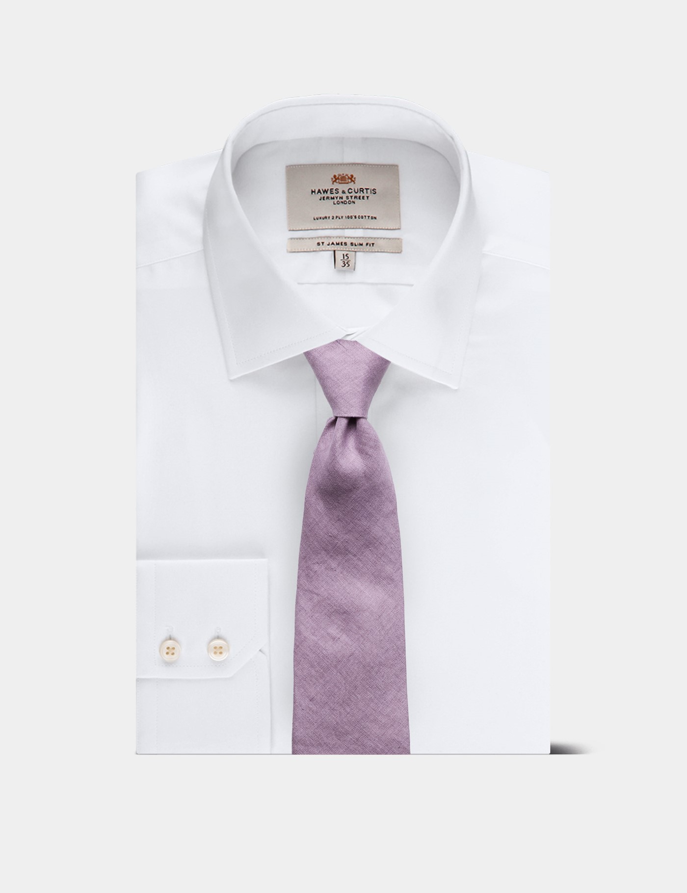 Hawes & Curtis Lilac 1913 Linen Tie Size: One Size image 3