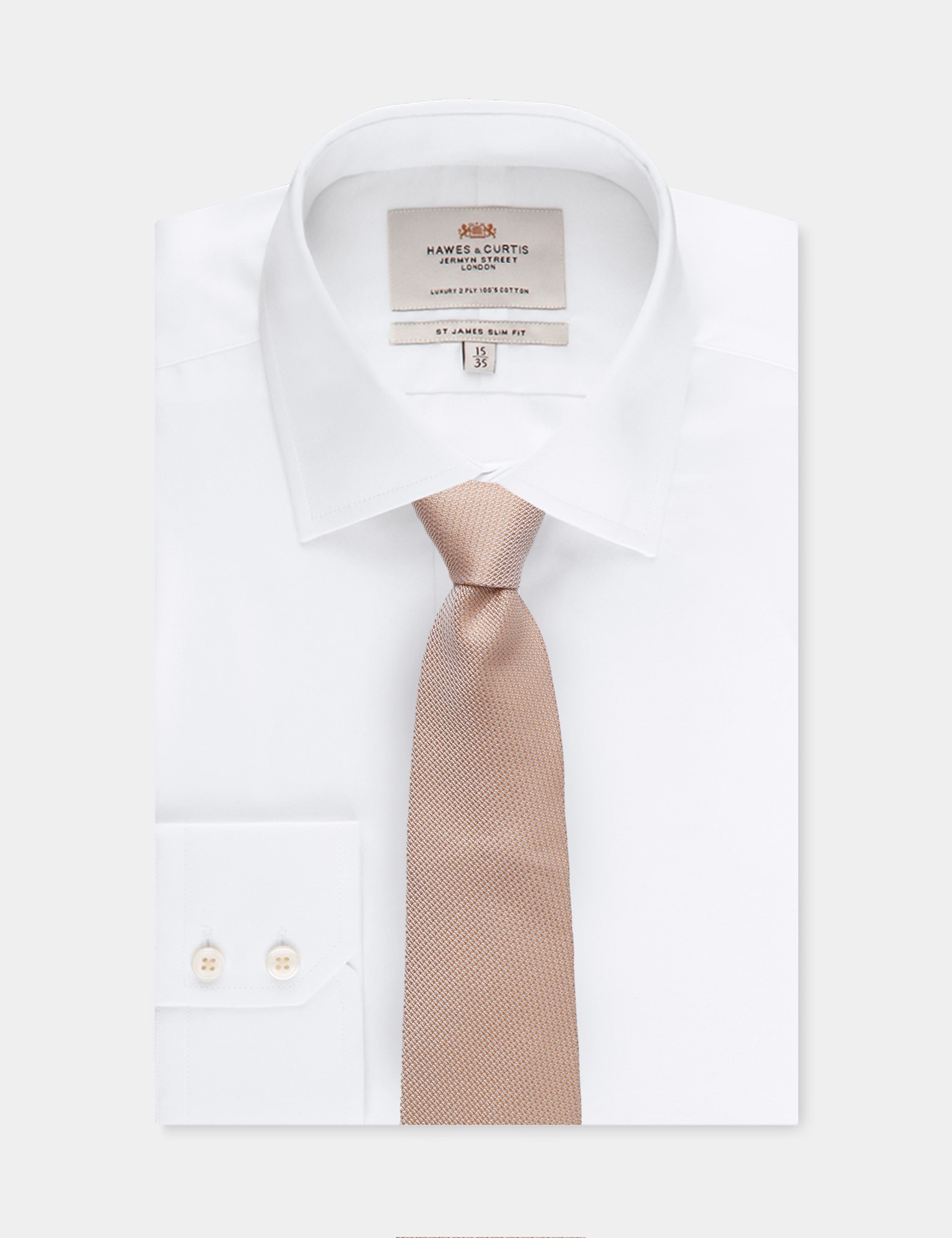 Hawes & Curtis Peach Grenadine 1913 Tie Size: One Size image 3