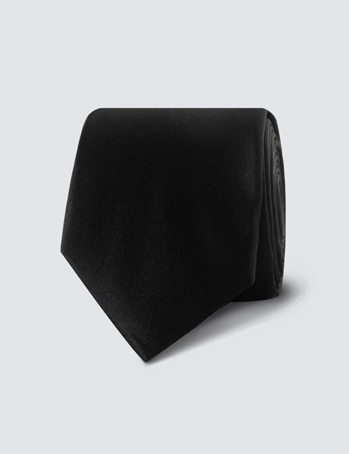 Krawatte – Seide – Standardbreite – Schwarz Webmuster