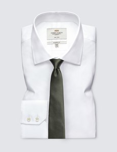 Men's Plain Green Slim Tie - 100% Silk