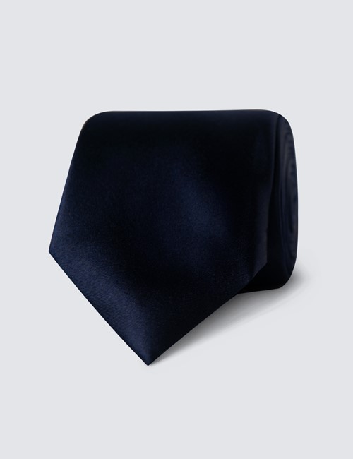 Krawatte – Seide – schmal – Navy Uni
