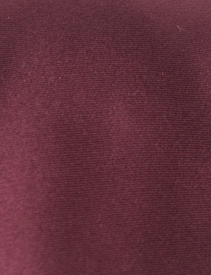 Men's Plain Wine Slim Tie - 100% Silk