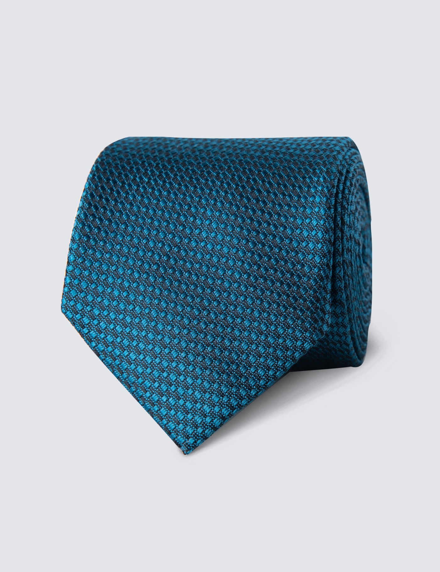 Men's Teal Textured Plain Tie - 100% Silk | Hawes and Curtis