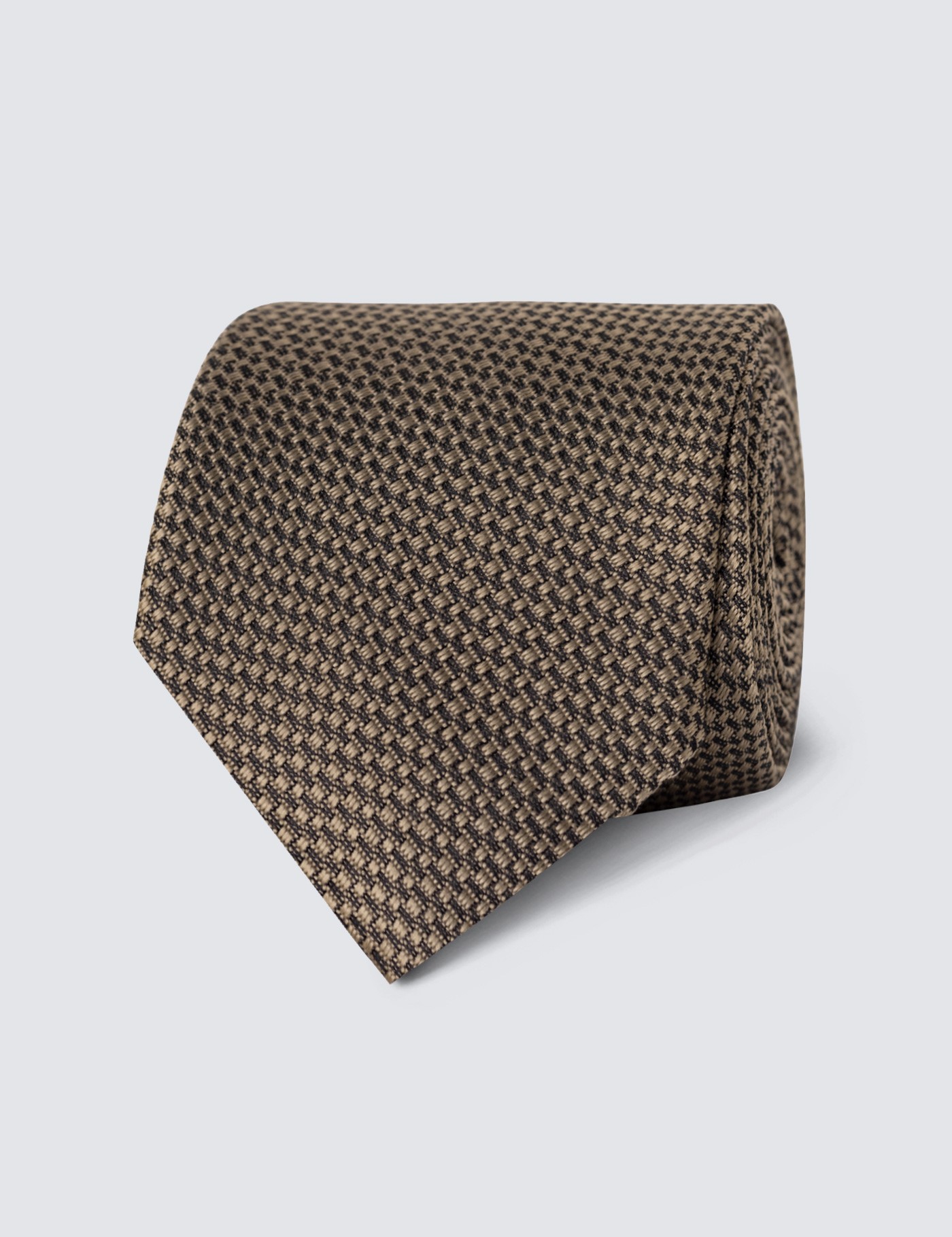 Hawes & Curtis Camel Textured Plain Tie - 100% Silk