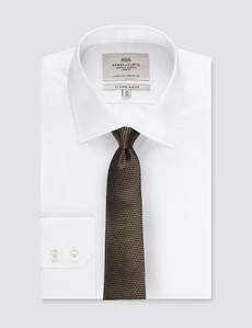 Men's Camel Textured Plain Tie - 100% Silk