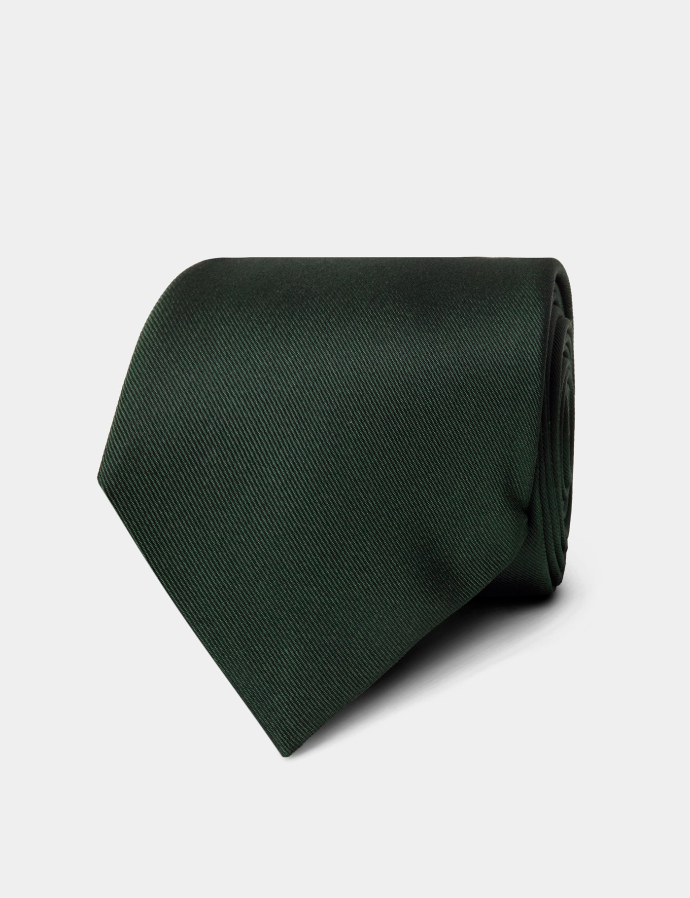 & Plain Bottle Green Repp Tie One