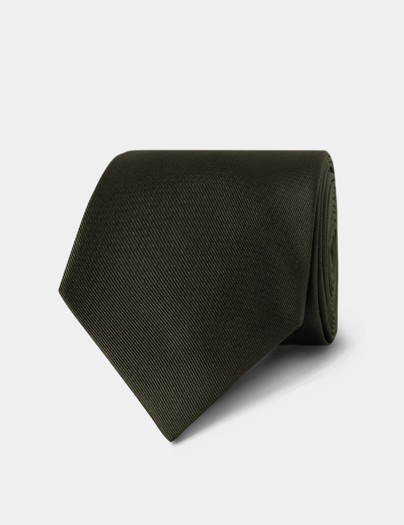 & Plain Dark Green Repp Tie One