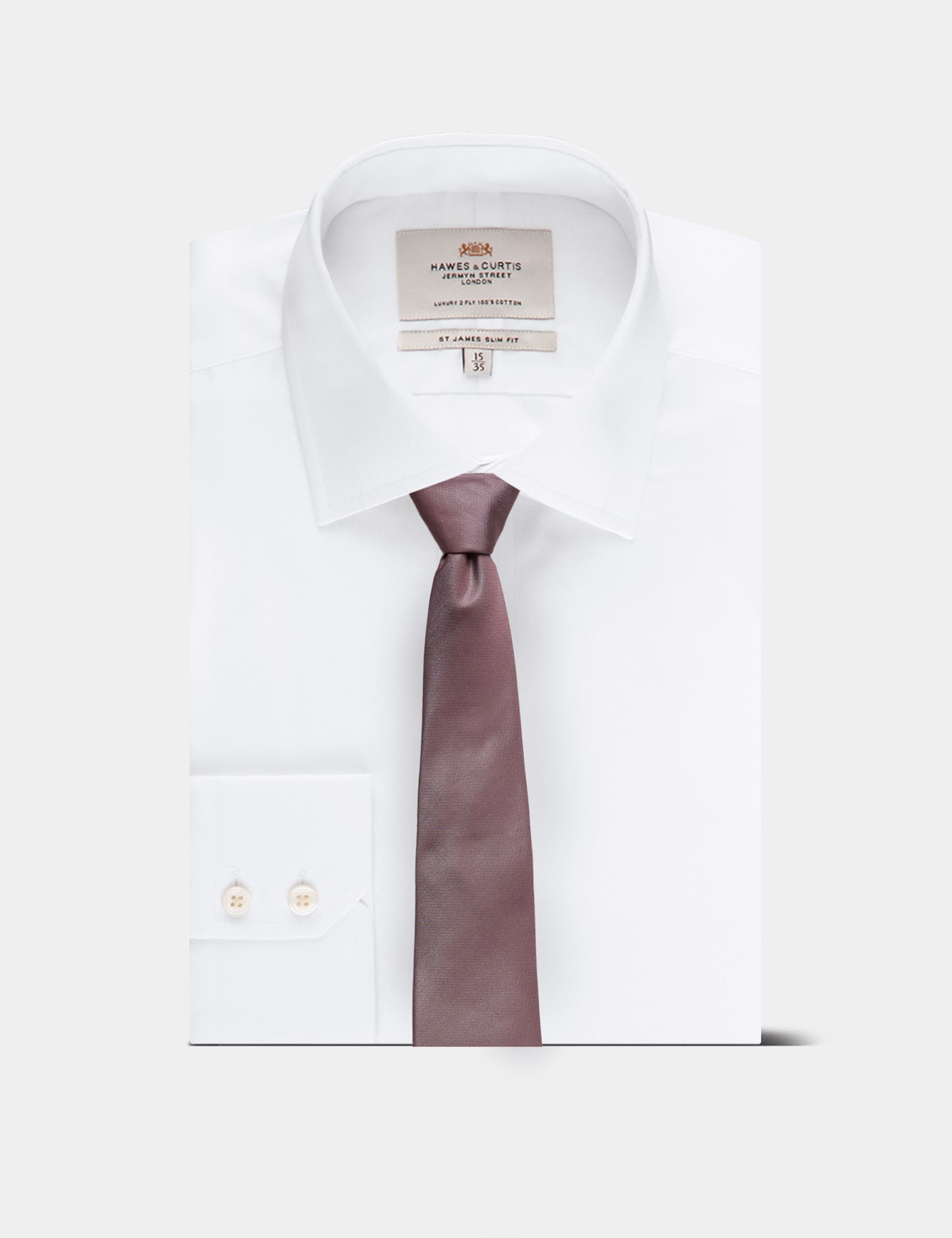 Hawes & Curtis Plain Rose Pink Repp Tie Size: One Size image 3