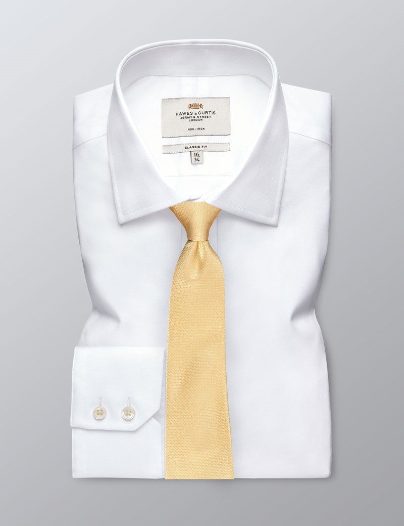 Krawatte –  Seide – Korbgitter gelb