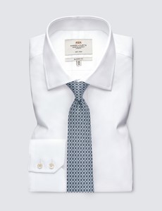 Men's Grey Geometric Printed Tie - 100% Silk