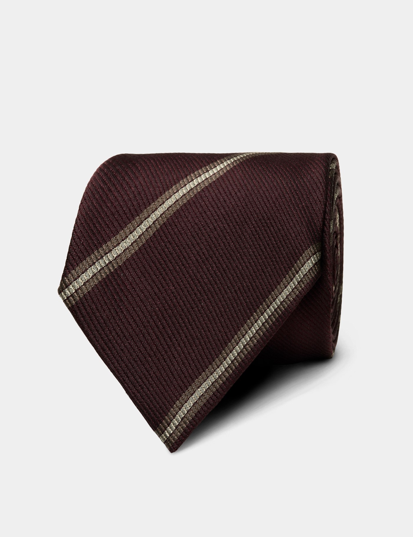 Hawes & Curtis Oxblood Red Repp Stripe Italian Silk Tie | Ox Blood Red | Striped | Men's