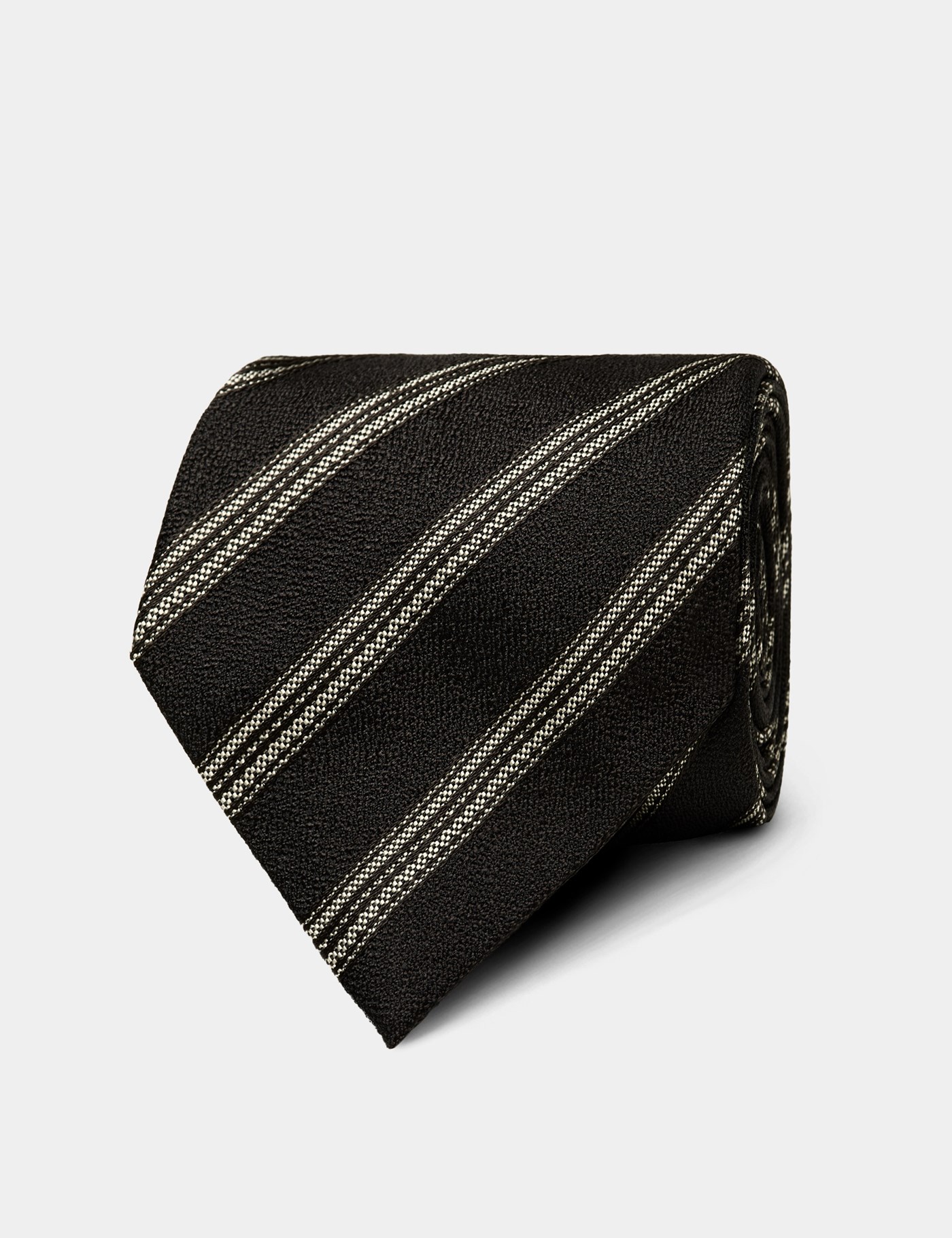 Hawes & Curtis Charcoal Textured Stripe 1913 Tie | Silk | Striped | Men's