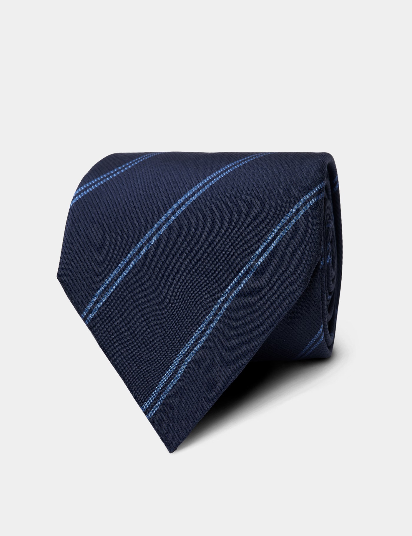 Hawes & Curtis Navy & Blue Twin Stripe 1913 Tie | Navy/Blue | Silk | Striped | Men's
