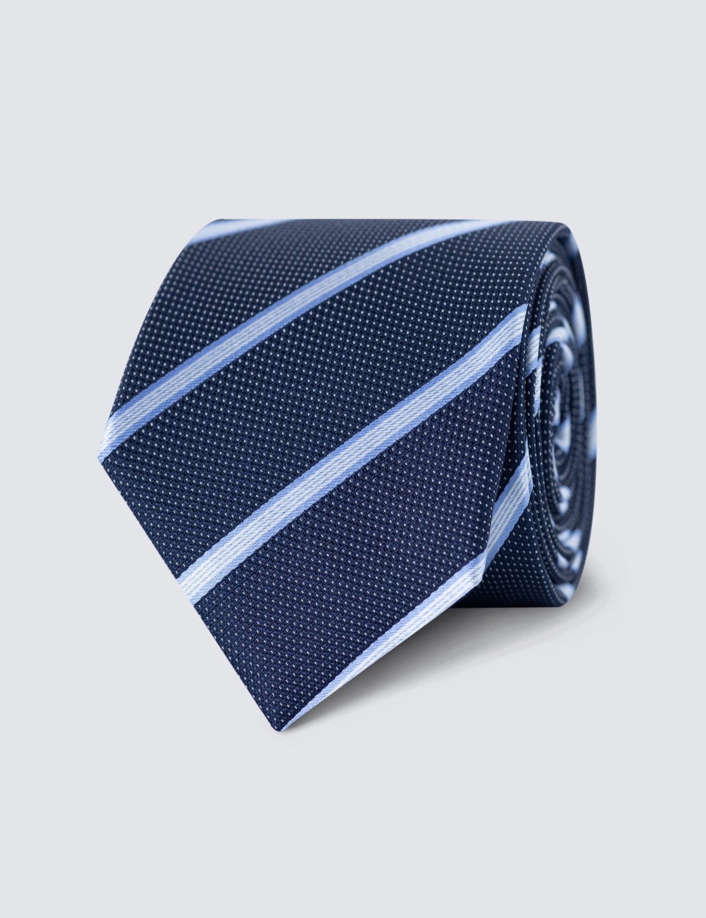 Krawatte – Seide – Standardbreite – blau College Streifen | Hawes & Curtis