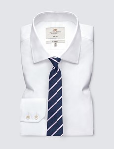Men's Navy and Pink College Stripe Tie - 100% Silk