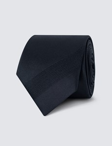 Men's Black Lurex Stripe Tie - 100% Silk