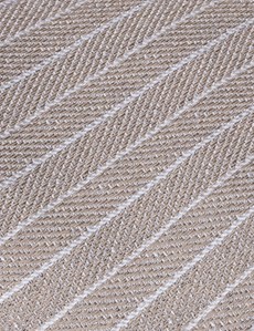 Men's Camel Stripe Tie - Silk & Cotton Mix 