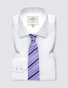Krawatte – Seide – Standardbreite – lila College Streifen