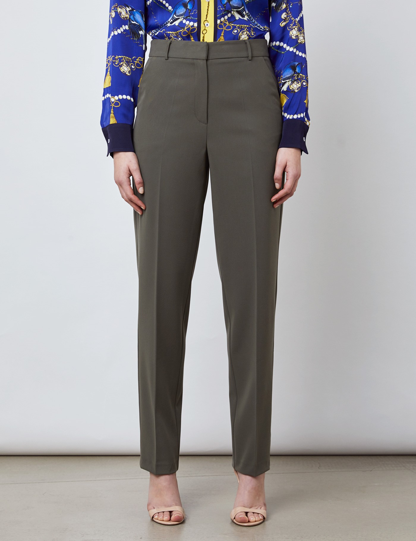 Women's Olive Slim Fit Suit Trouser |Hawes & Curtis | UK