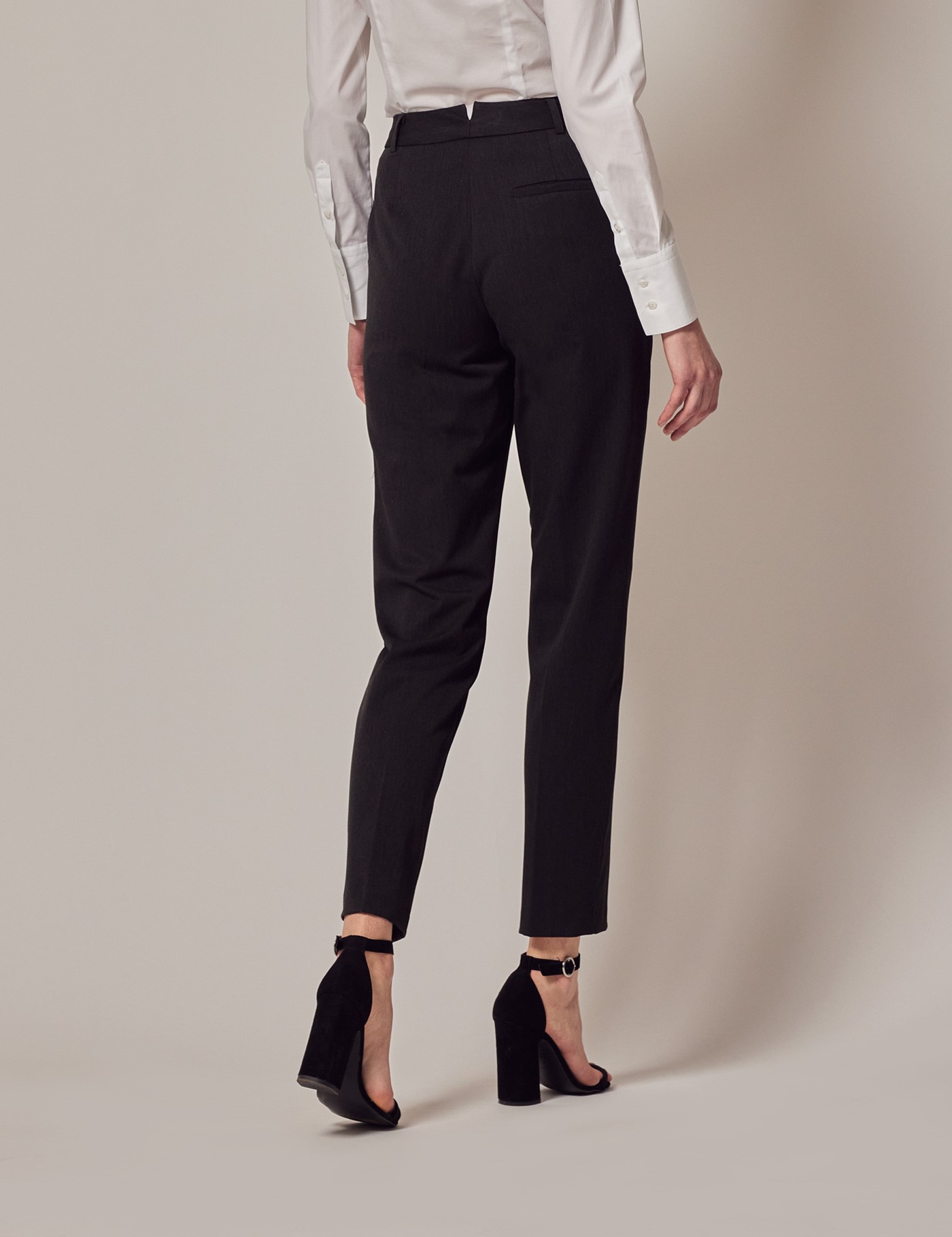 Women’s Charcoal Tailored Trousers | Hawes and Curtis