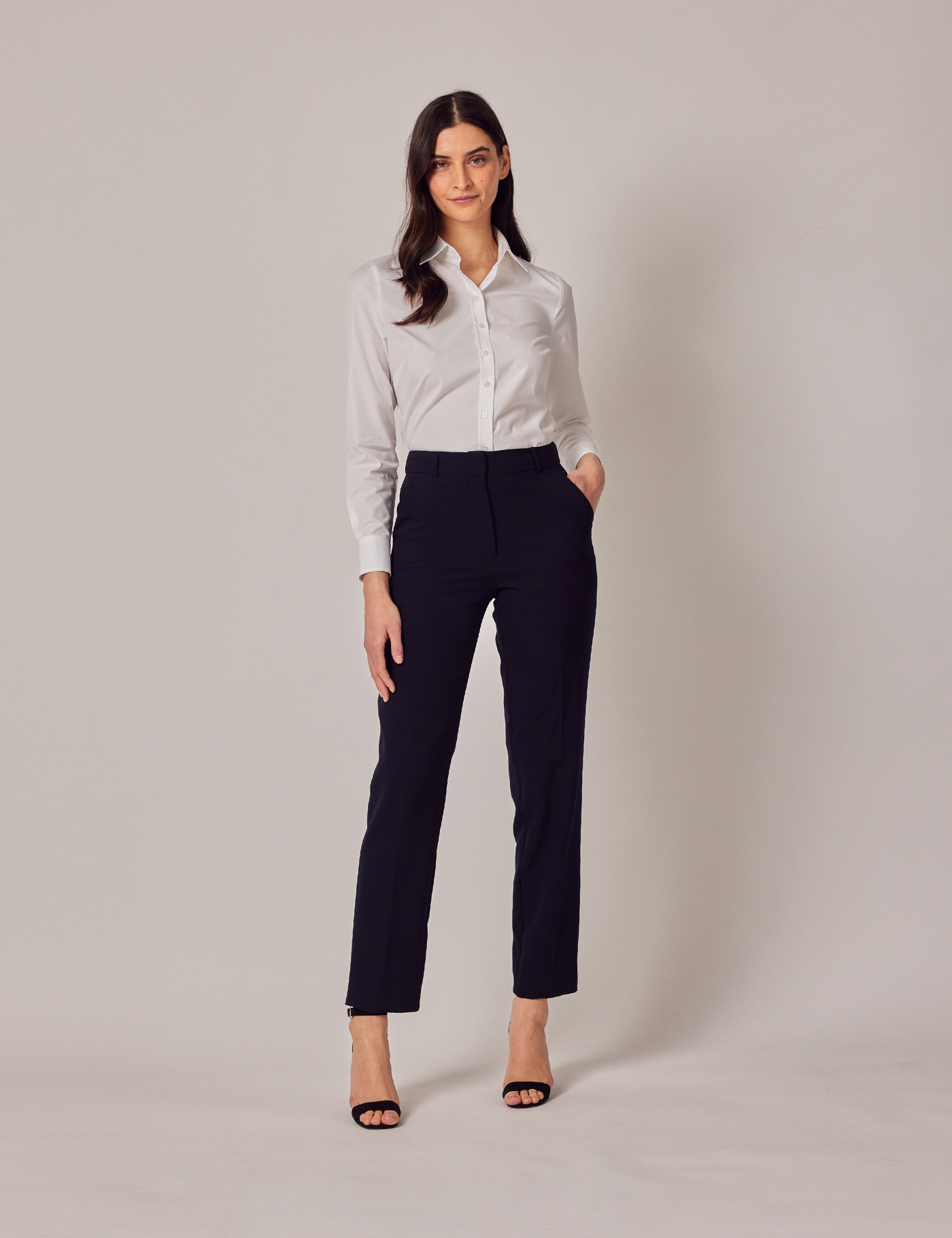 Womens Suit Trousers in Navy  Hawes  Curtis