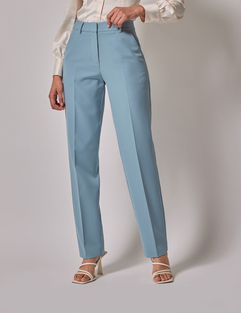Women’s Light Blue Tailored Trousers | Hawes and Curtis