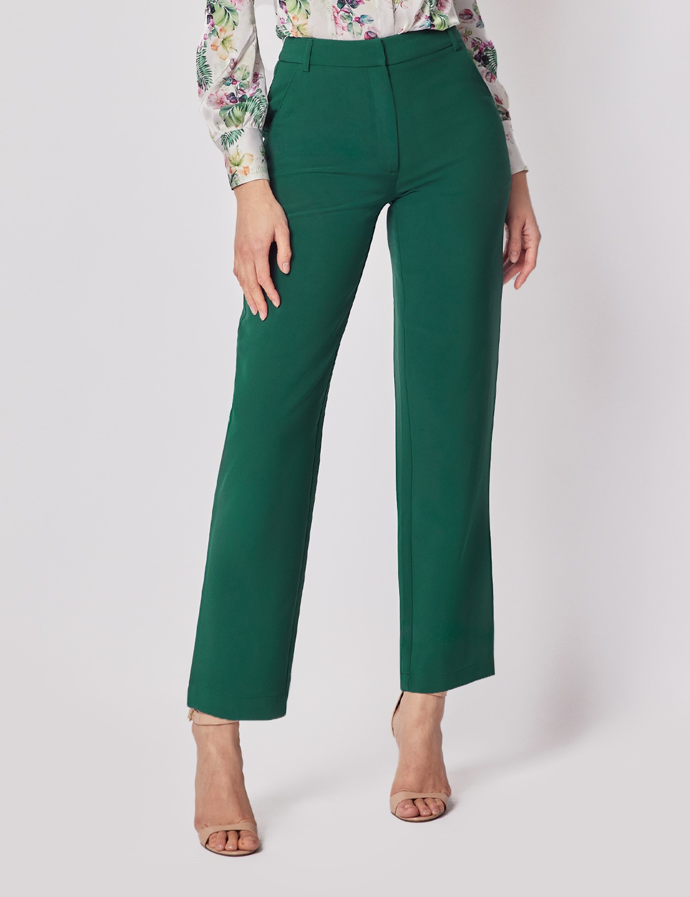 & Dark Green Suit Trousers