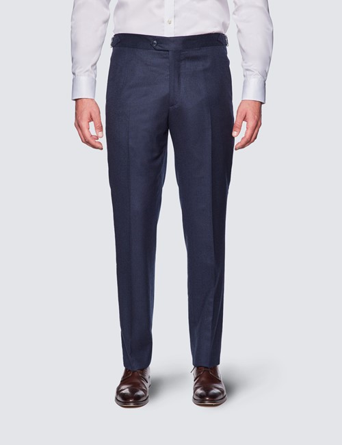 Men's Navy Check Slim Fit Flannel Pants - 1913 Collection