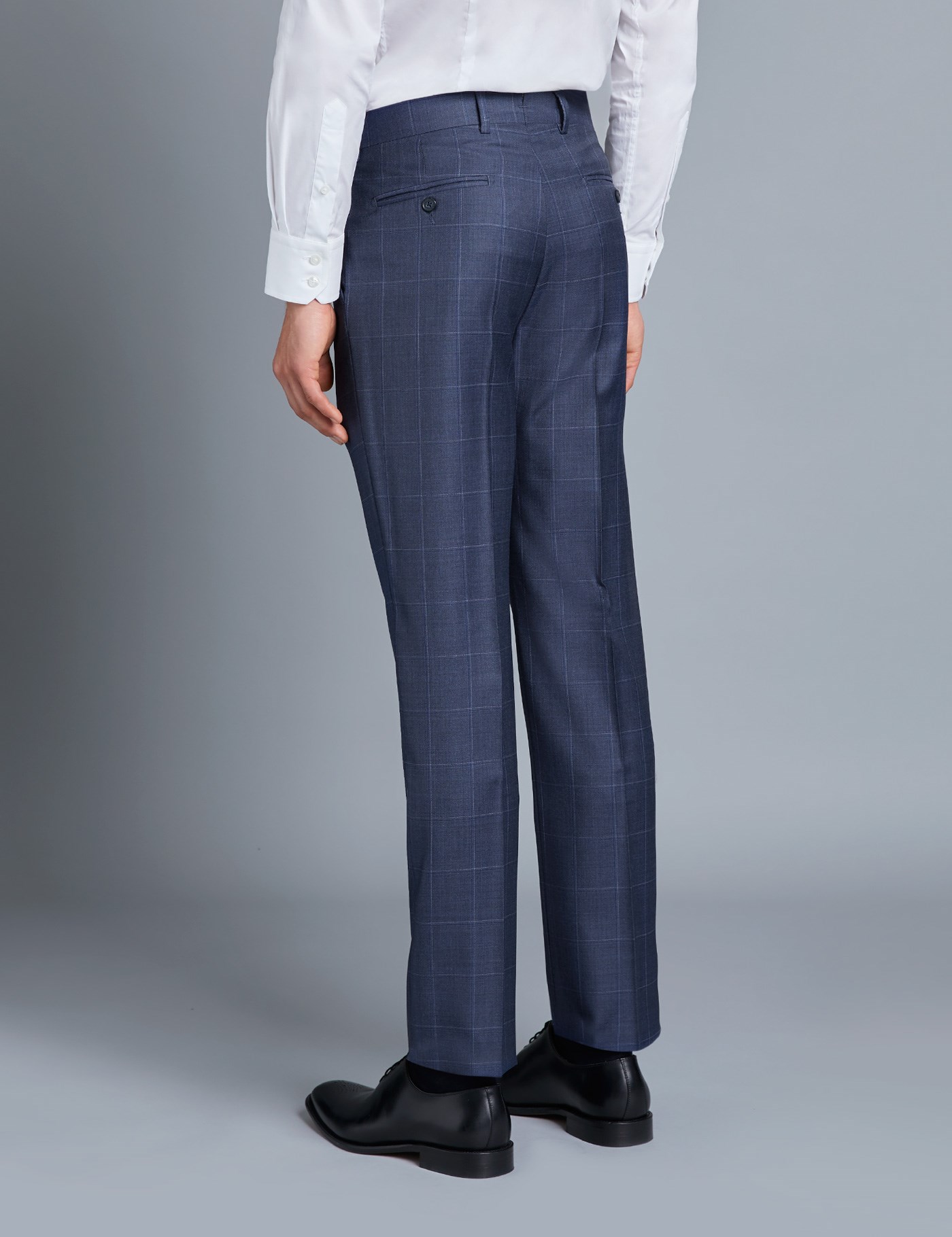navy windowpane pants