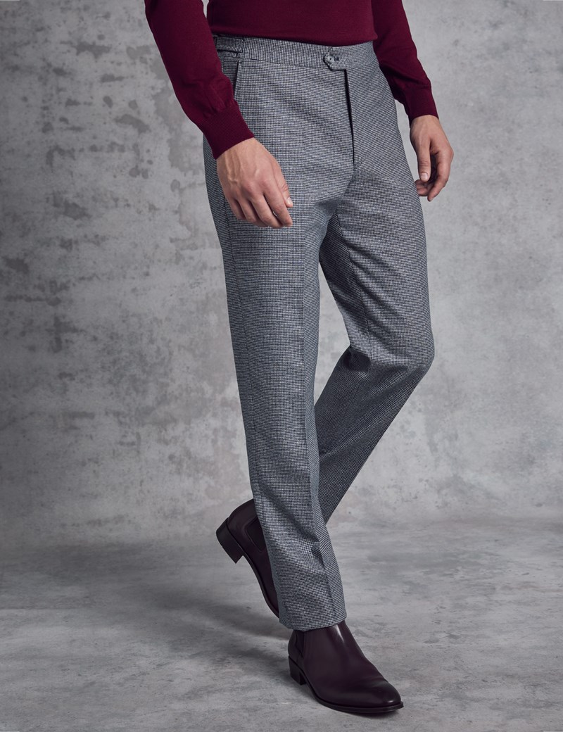 Men’s Italian Flannel Blue Check Trousers – 1913 Collection | Hawes ...