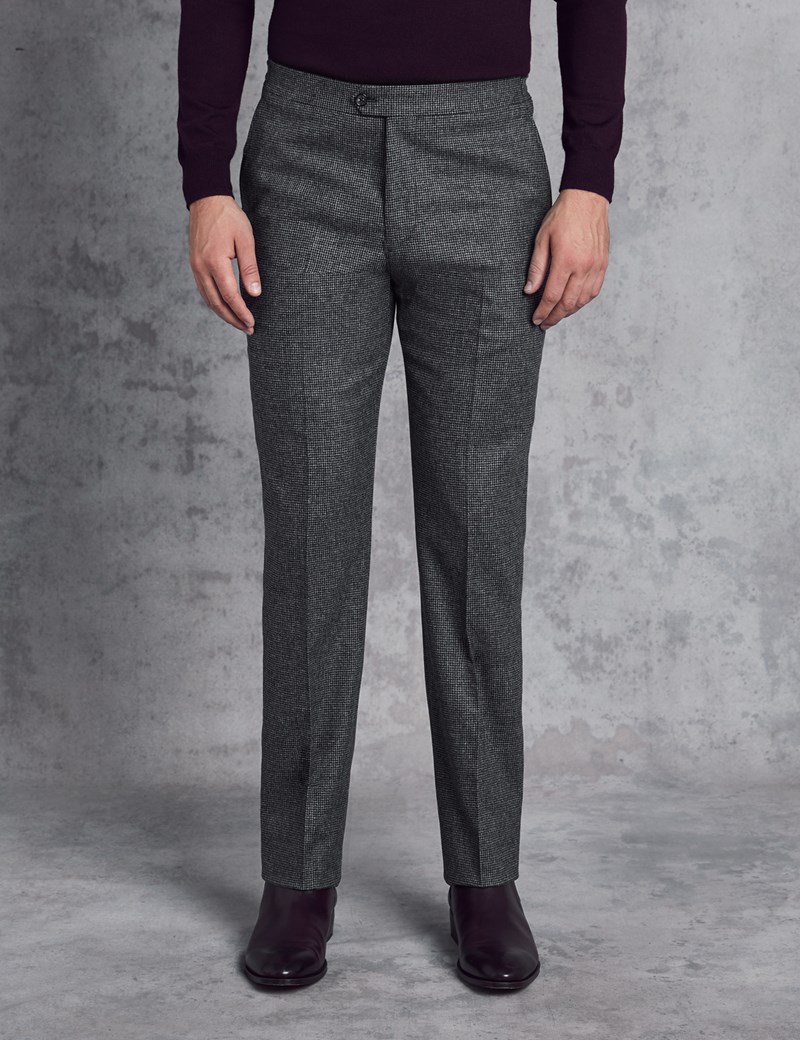 Men’s Italian Flannel Grey Check Trousers – 1913 Collection | Hawes ...