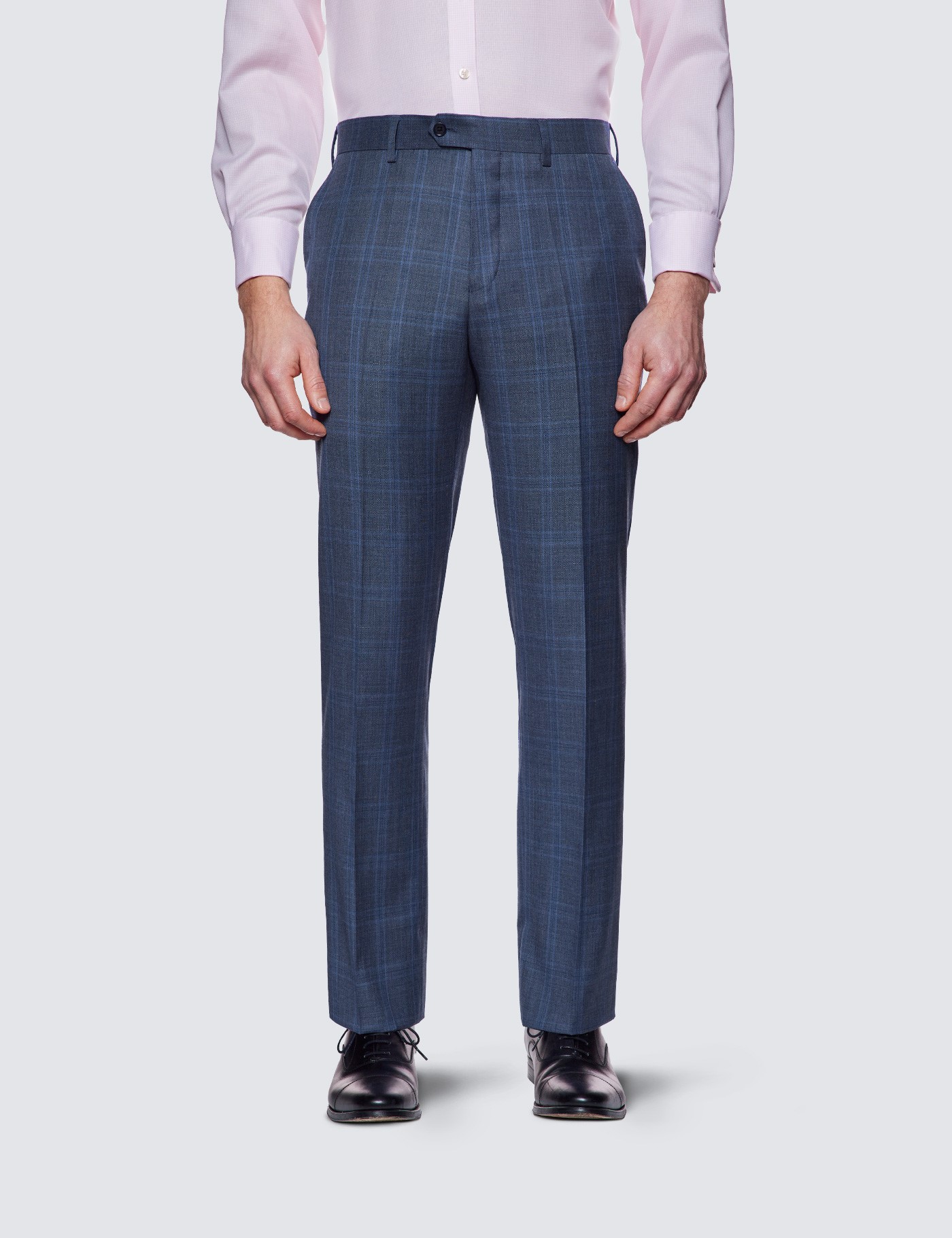 Slim Fit Blue Slub Trousers | Buy Online at Moss
