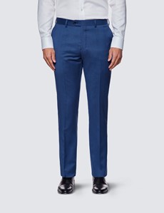 Wool Men's Royal Blue Contrast Check 