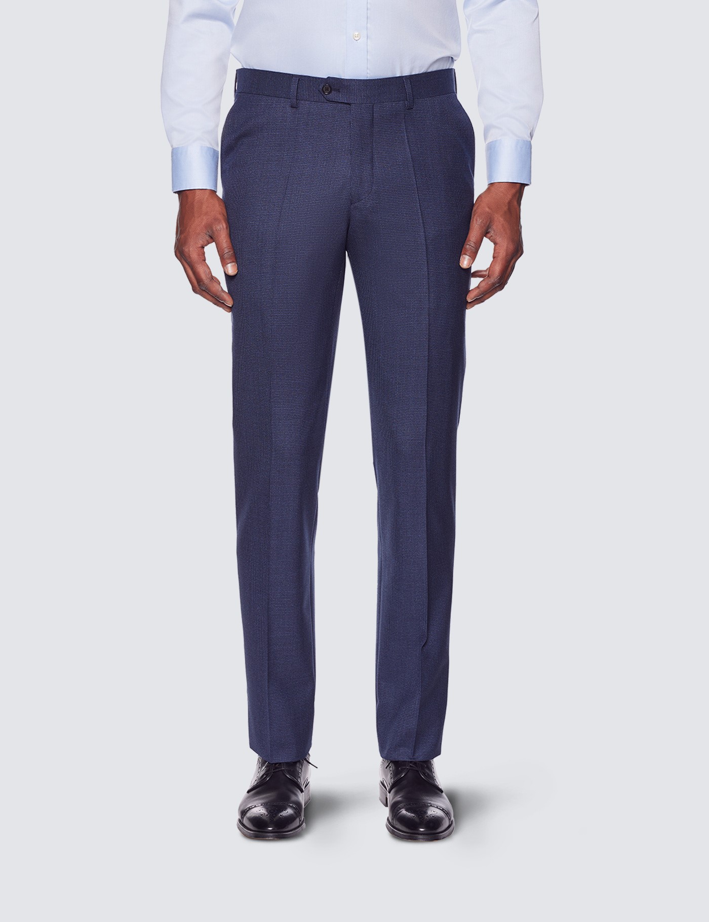 Trouser Pant Navy Blue Men's Formal Non Pleated Trouser - MT-106