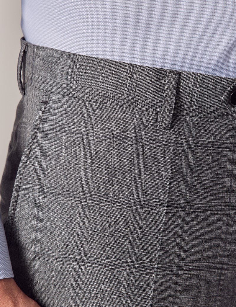 River Island slim rafa check suit trousers in grey | ASOS