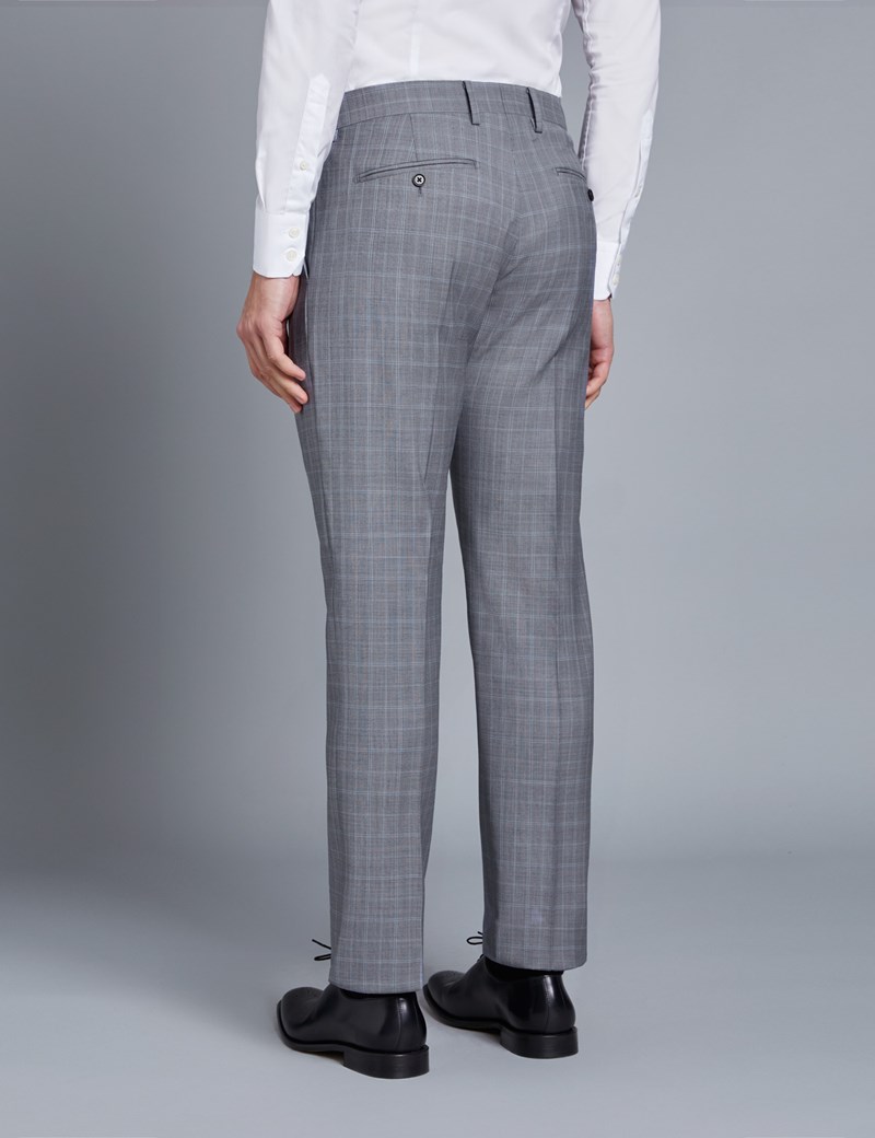 light grey check trousers