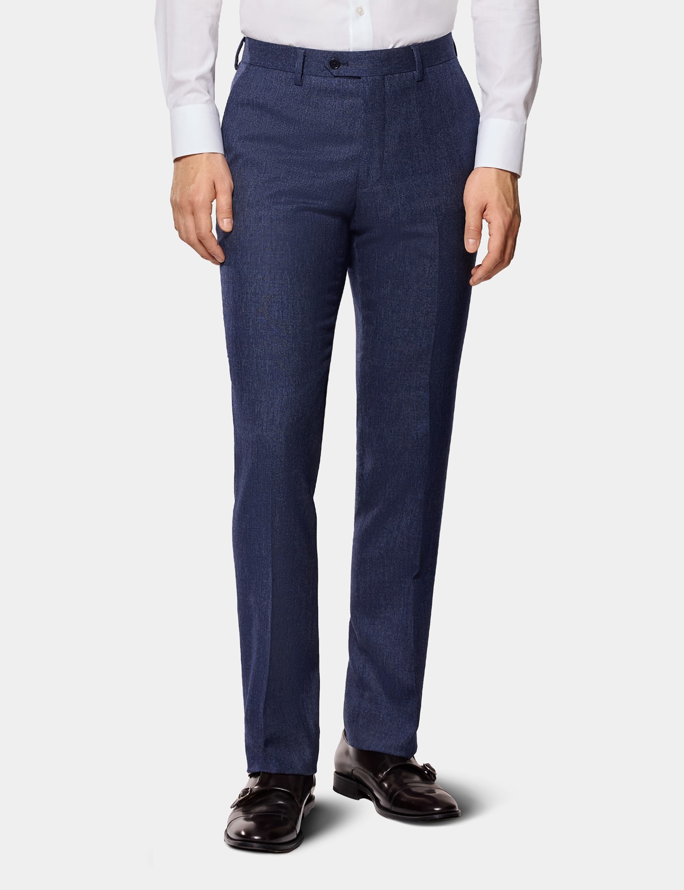 & Slim Fit & Red Prince Wales Check Suit Trousers 32"