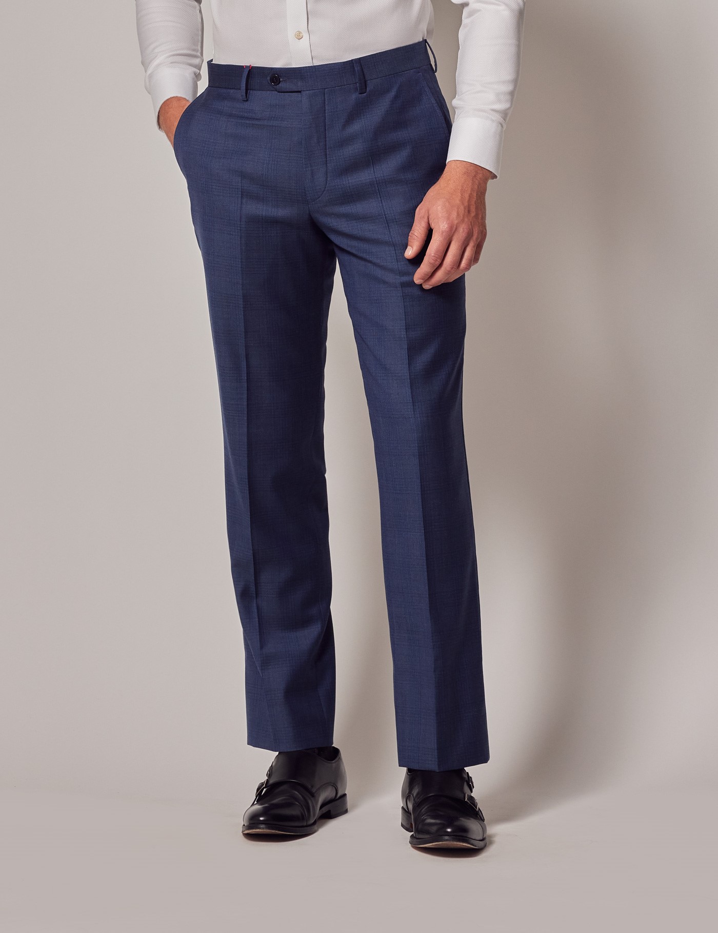 Men's Indigo Tonal Check Tailored Suit Trousers - 1913 Collection