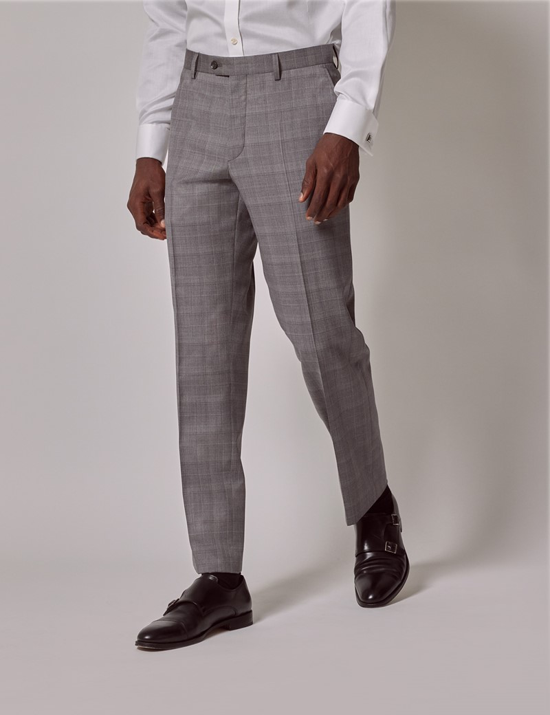 Darabun Mens Casual Check Trousers Men's Slim Fit Plaid Pants Vintage Style  Bottom Black : Amazon.co.uk: Fashion
