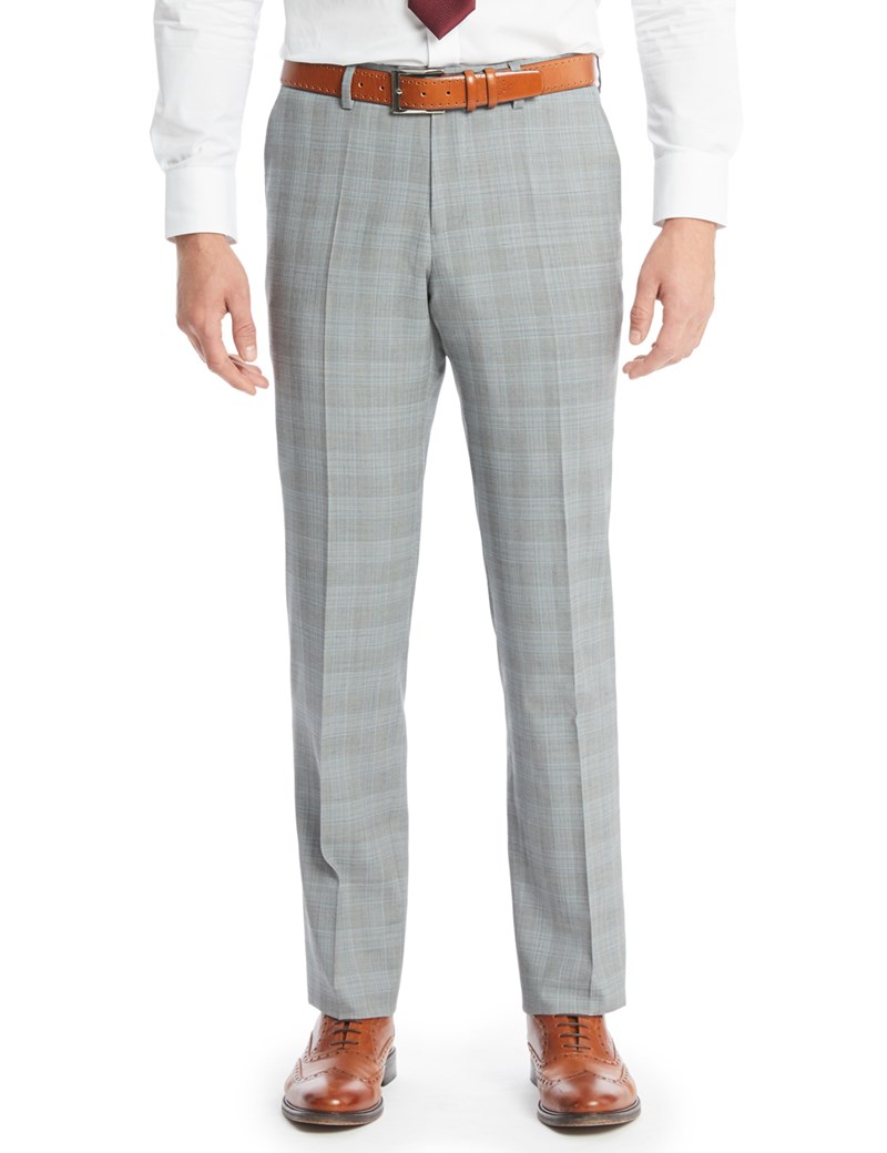 light grey check trousers