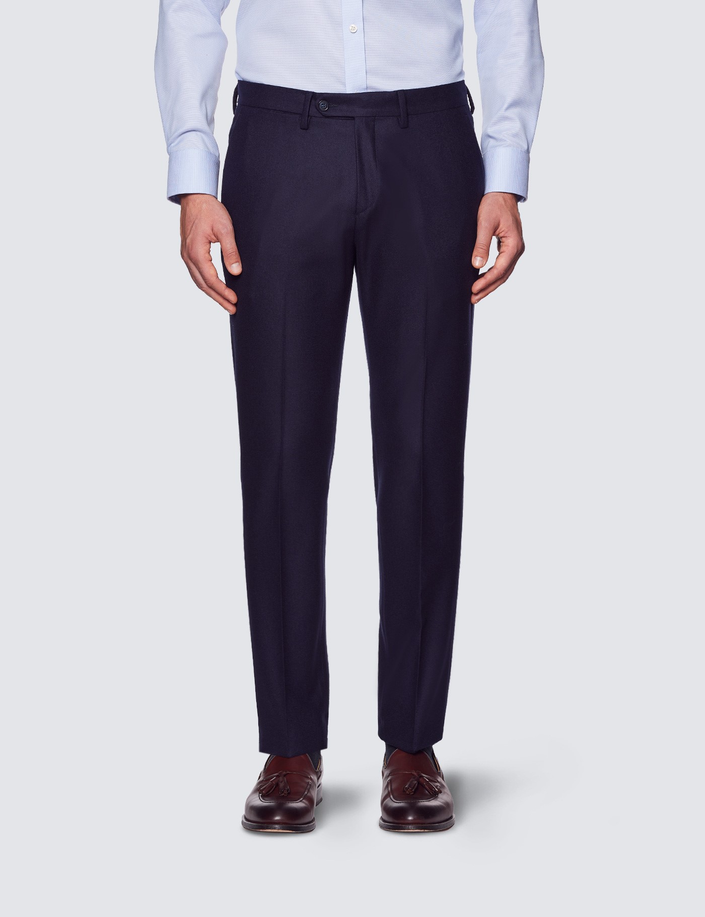 Marks  Spencer Mens Tapered Fit Suit Trousers 3448K33Blue Mix30   Amazonin Fashion