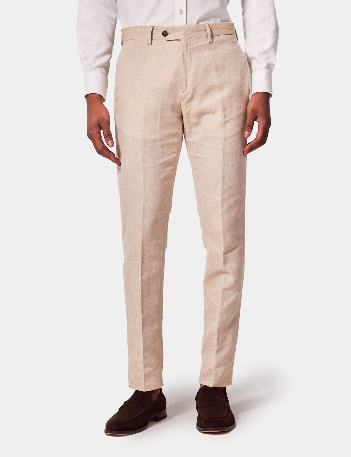 & Italian Cotton Linen Slim Trousers 1913 Collection 42 33"