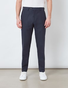 Men’s Navy Italian Cotton Linen Slim Fit Suit Trousers - 1913 Collection 