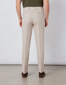 Men’s Stone Italian Cotton Linen Slim Fit Suit Trousers - 1913 Collection 