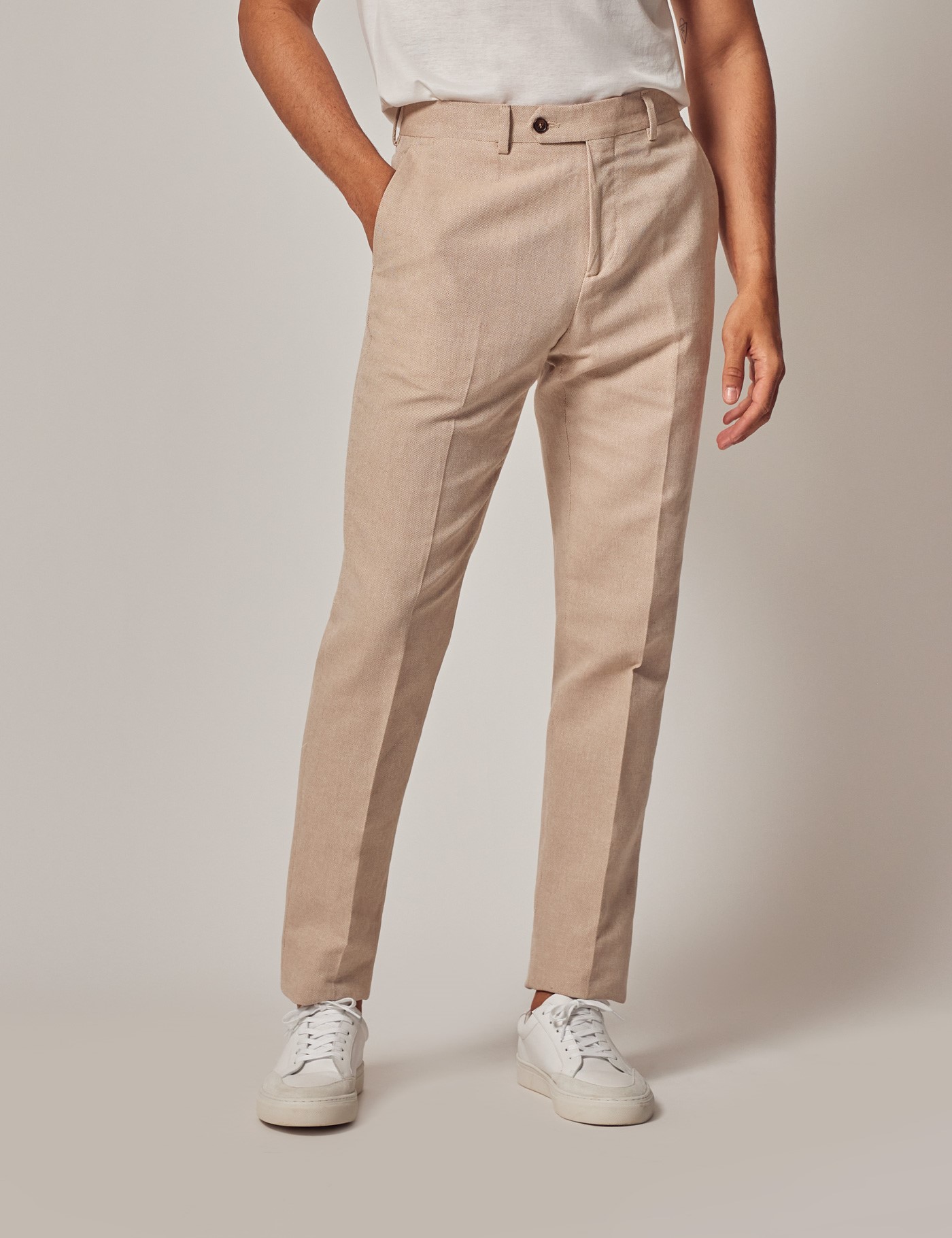 Buy Green Mid Rise Slim Fit Trousers for Men